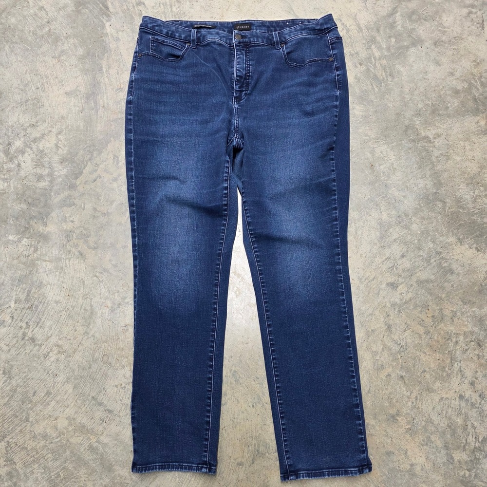 Talbots 18W Straight‎ Leg Jeans Dark Wash Comfort Stretch Denim Womens